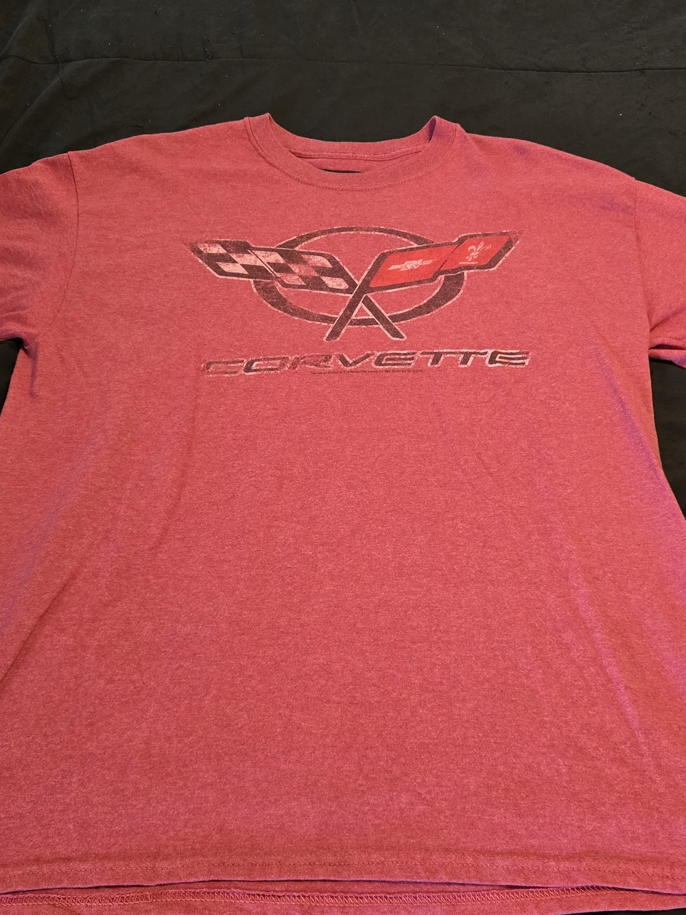 GM Corvette Logo Men's Red Short Sleeve T‑Shirt Large